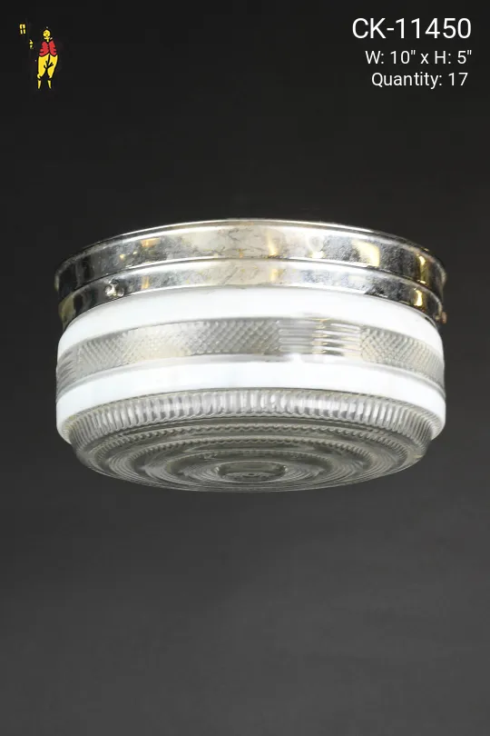 Round Textured Glass Flush Mount Fixture