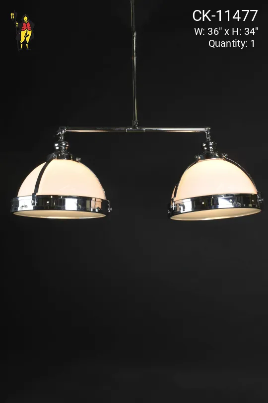 Two Light Nickel Hanging Fixture