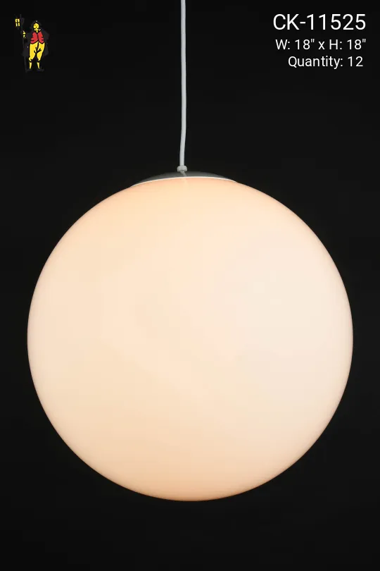 18" Acrylic Neckless Hanging Globe (Also Available On 10" Stems)