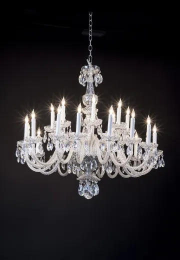 24 Light Curved Arm Crystal Chandelier