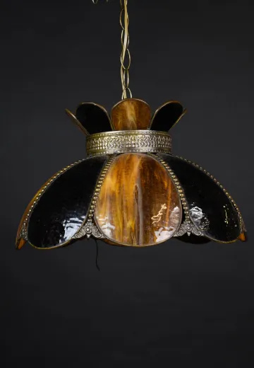 Brown Slag Glass Hanging Pendant