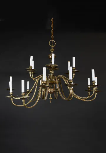 18 Candle Brass Chandelier