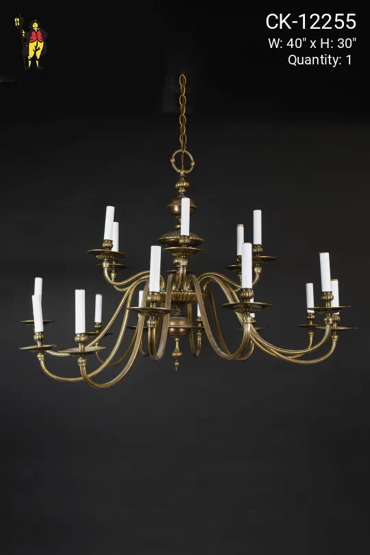 18 Candle Brass Chandelier