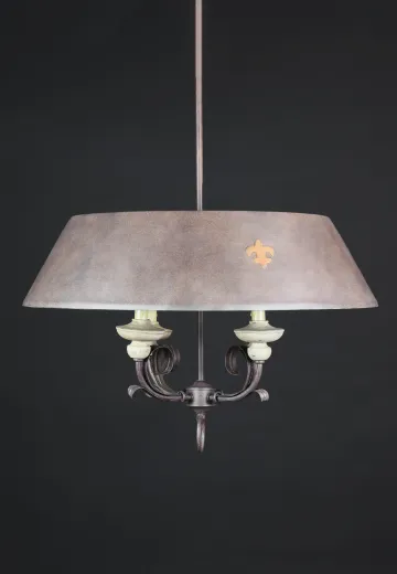 Bronze Shaded Four Candle Hanging Pendant