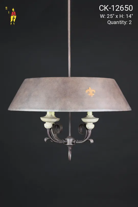 Bronze Shaded Four Candle Hanging Pendant