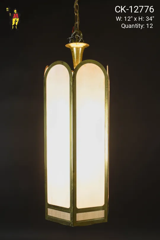 Brass Art Deco Hanging Lantern