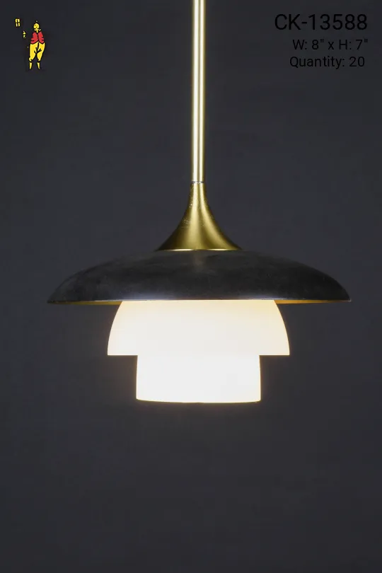 Black, Brass, & Glass Hanging Pendant