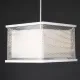 Nickel & Fabric Shaded Hanging Pendant #0