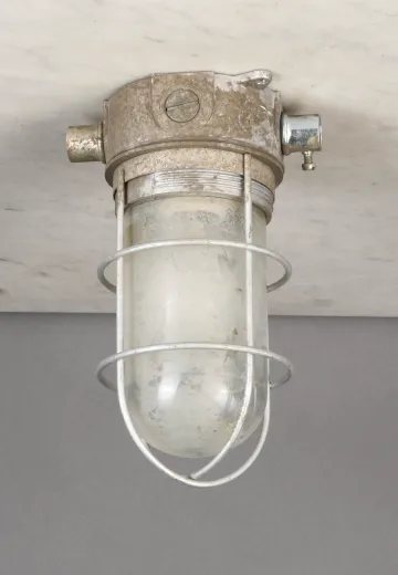 Distressed Metal Flushmounted Vapor Light