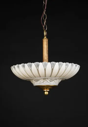 Mid Century Glass Bowl Pendant