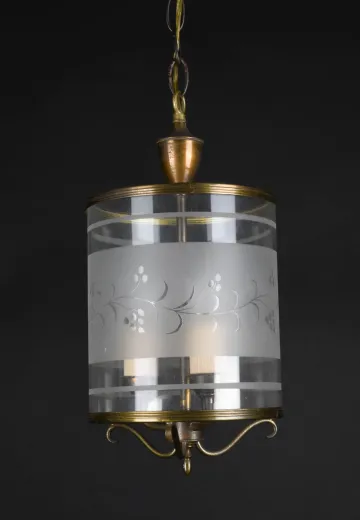 Floral Glass Hanging Lantern