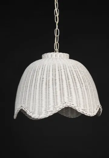 White Wicker Hanging Pendant