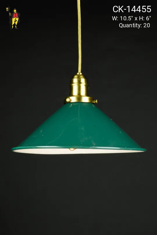 10.5" Hanging Green Metal Cone Reflector