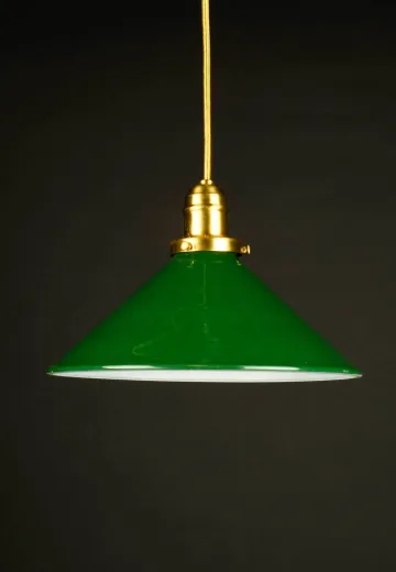 10" Hanging Green Metal Cone Reflector