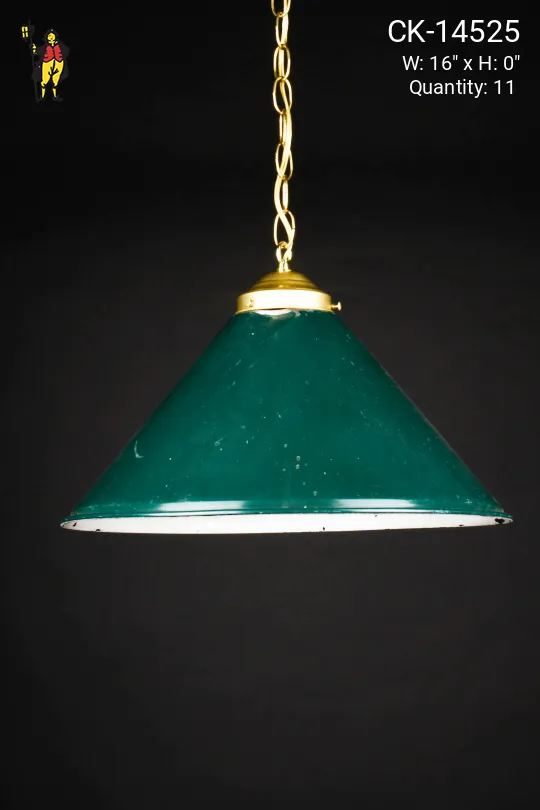 16" Green Hanging Metal Cone Reflector