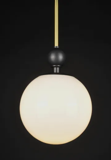 Brass & Black Neckless Globe Hanging Fixture