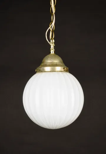 8" White Glass Hanging Globe