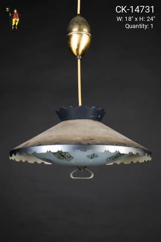 Black Metal Mid Century Pull Down Fixture