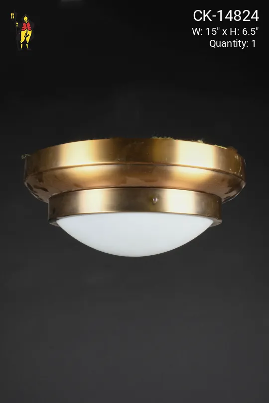 Antique Brass "Rings" Flush Mount Fixture