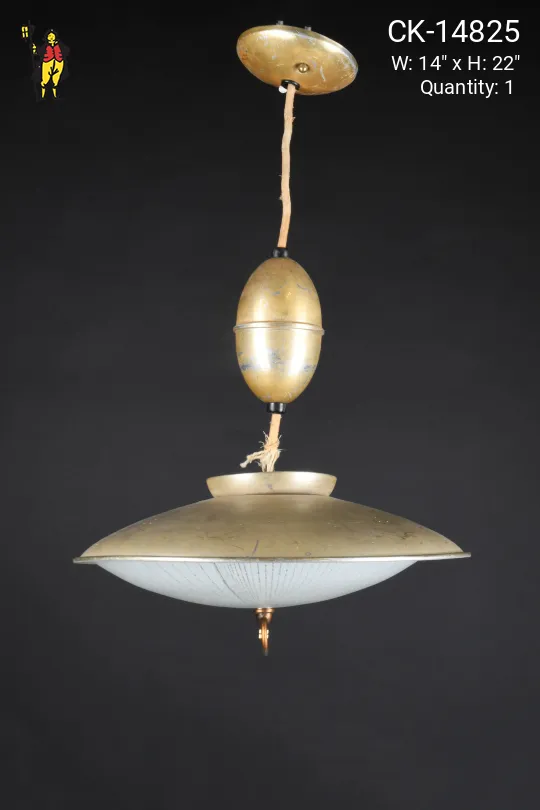 Brass Mid Century Pull Down Fixture