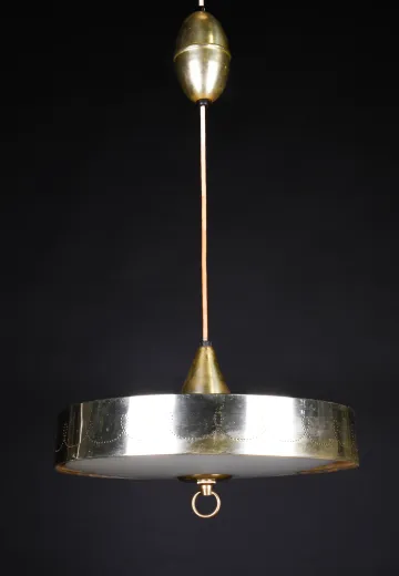 Distressed Brass Pull Down Fixture