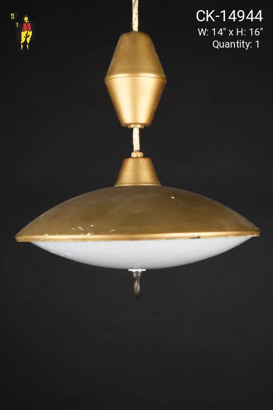 Brass Mid Century Pull Down Hanging Fixture
