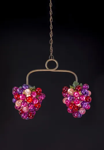 Purple Hanging Glass Grapes Fixture