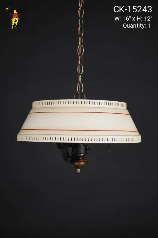 Metal Shaded Three Light Hanging Pendant