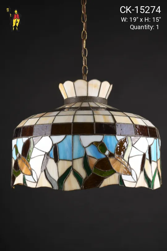 Bird Themed Art Glass Hanging Pendant