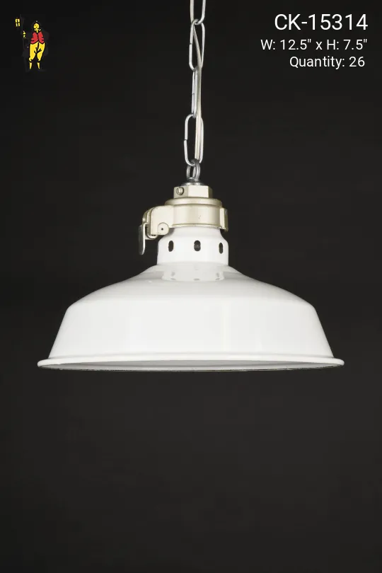 White 12.5" White Enamel Hanging RLM