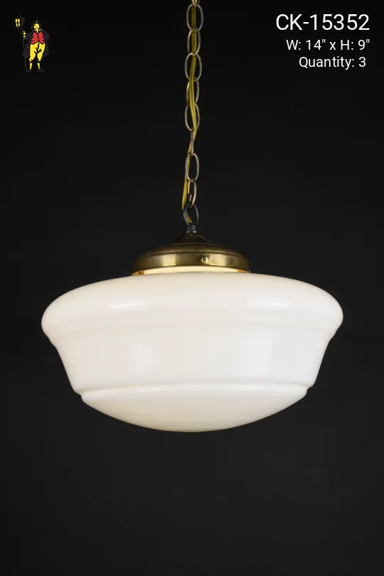 14" Art Deco Hanging Schoolhouse Globe