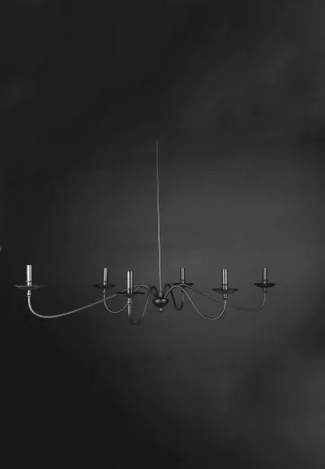 Six Light Linear Chandelier