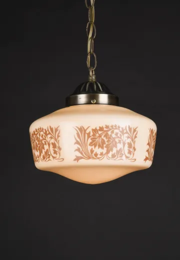 9" Floral Hanging Schoolhouse Globe