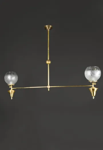 58" Brass Two Light Victorian Hanging Fixture