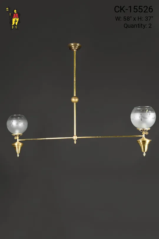 58" Brass Two Light Victorian Hanging Fixture