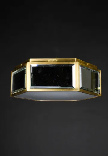 Mirrored Octagonal Flush Mount Fixture