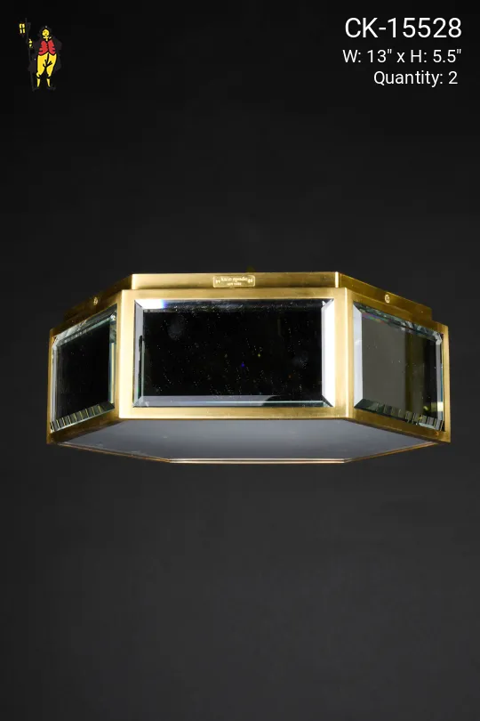 Mirrored Octagonal Flush Mount Fixture