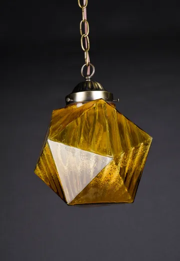 Amber Glass Multi-Sided Hanging Globe (SM)