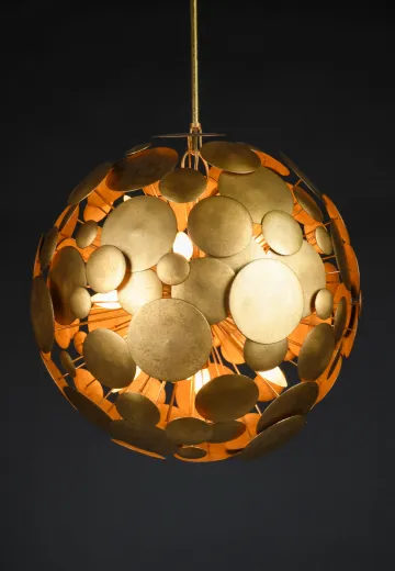 Brass Modern Abstract Globe Hanging Pendant