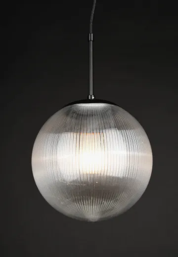 9" Neckless "Ribbed" Acrylic Hanging Globe