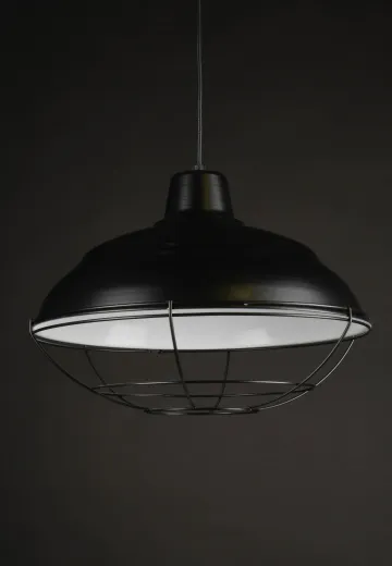 16" Black Hanging RLM w/Black Cage
