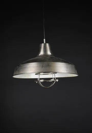 15" Distressed RLM w/Caged Bulb