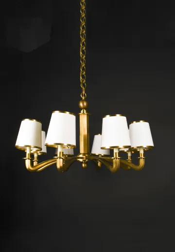 Antique Brass Eight Light Traditional Chandelier