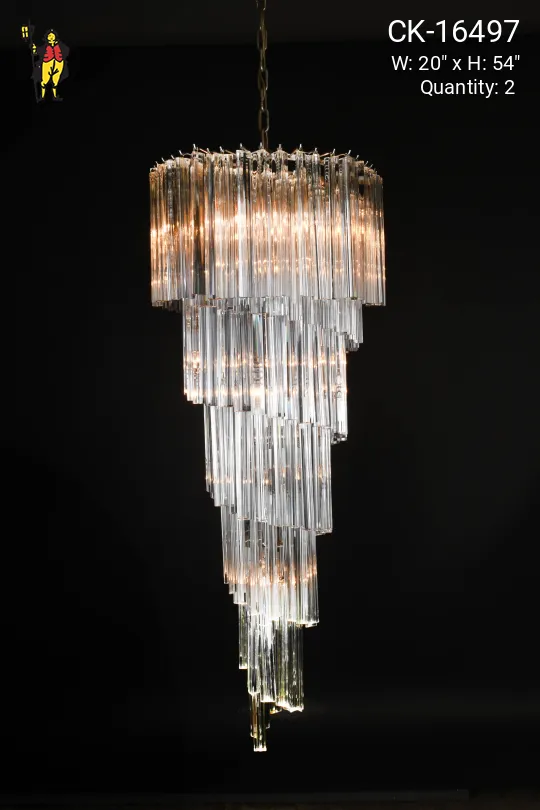 54" Tall Crystal Spiral Chandelier
