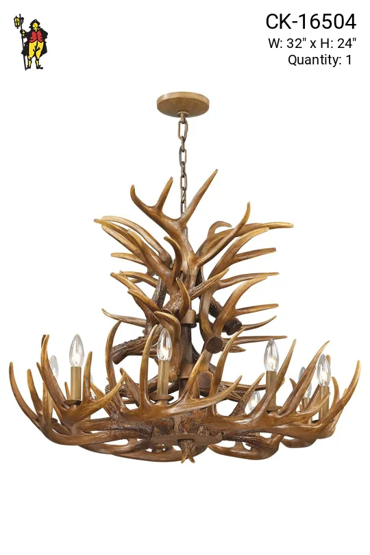 Nine Light Antler Chandelier