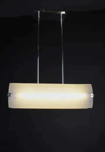 Glass & Nickel Modern Linear Hanging Fixture