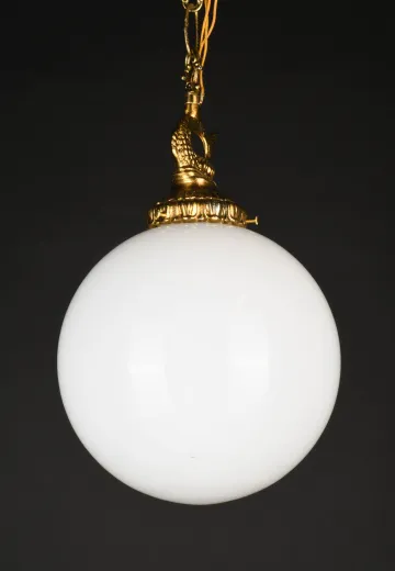 10" Glass Globe w/Gothic Brass Holder