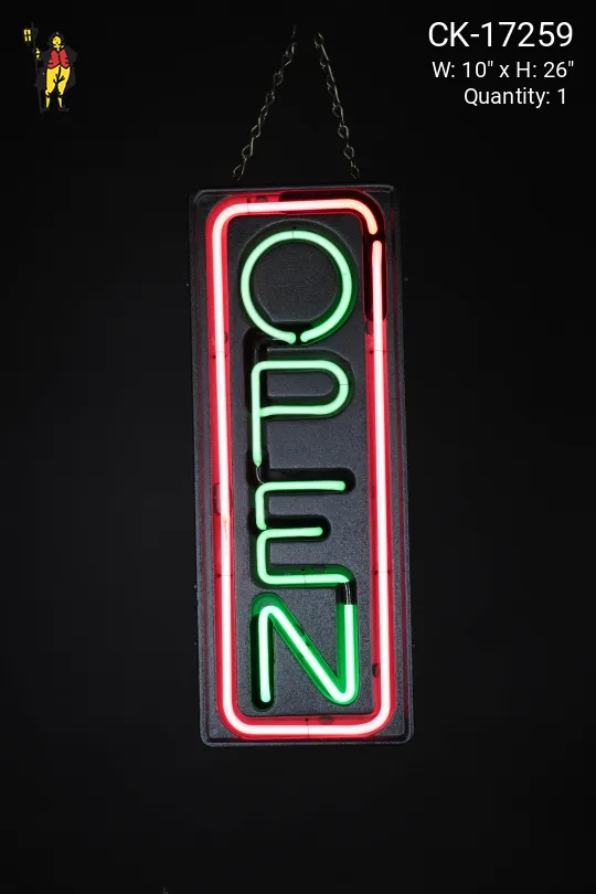 Green & Pink Neon "Open" Sign