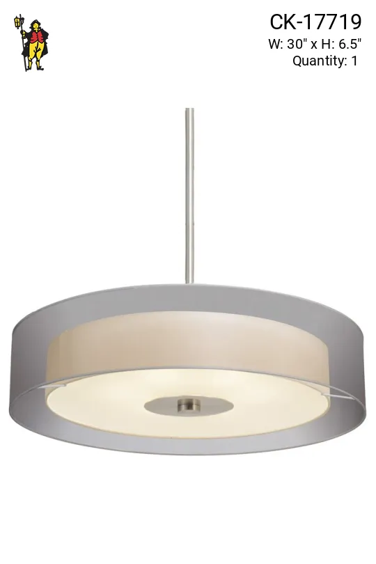 Modern Bronze Fabric 30" Pendant