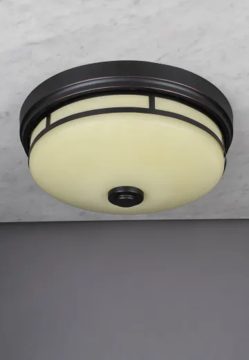 Bronze & Glass Flush Mount